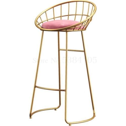 Nordic Simple Bar Chair Leisure Chair Bar Chair Iron Chair Gold High Stool Modern Dining Chair Iron Wire Chair