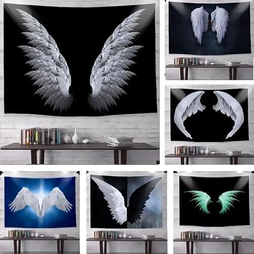 Nordic Psychedelic Angel Wings Tapestry Wall Hanging Background Art Cloth Beach Yoga Mat Cloth Bedside Dormitory Decoration