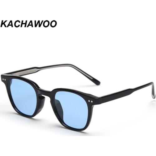 Kachawoo square sunglasses men polarized blue black sun glasses for women vintage accessories birthday gifts travel Korean style