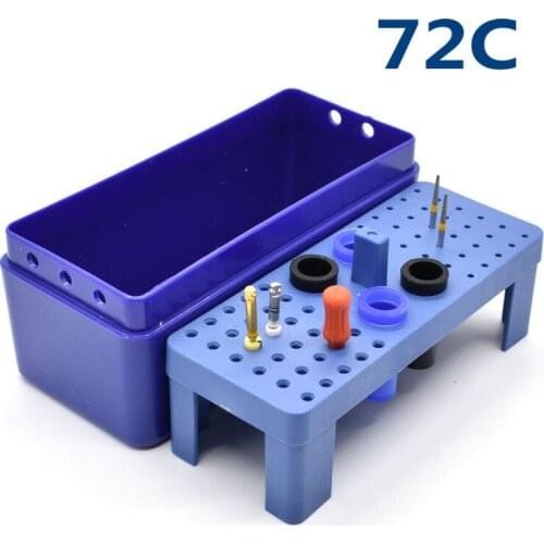 72holes Dental sterilising trays High strength plastic autoclavable endo Box for bur,reamer and gutta percha points