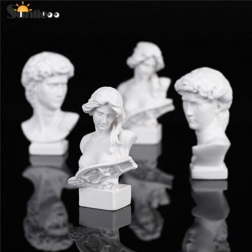 Sunligoo 1x 7cm Mini David Piano Girl Art Sculpture Resin Crafts Home Desk Room Decorations Cute European Musician Statue Sketch