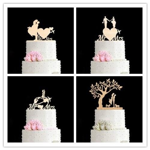 Wedding accessories groom holding bride with heart and plane wedding cake topper laser cut map mr mrs toppers with pet toppers