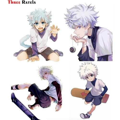 Three Ratels F383 Killua Zoldyck Hunter Car Stickers Anime Windows Windshield Cartoon Waterproof Decal Laptop Cover Decorative
