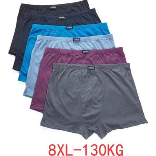 5-packs 2021 New Mens Boxer Pantie Lot Underpant Loose Large Short Cotton Plus 6XL 7XL 8XL Underwear Boxer Male XXXXL