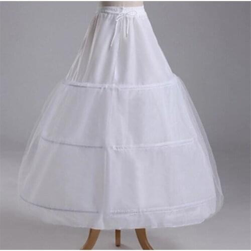 High Quality White 3 Hoops Petticoat Cheap Crinoline Slip Underskirt For Wedding Prom Bridal Gown