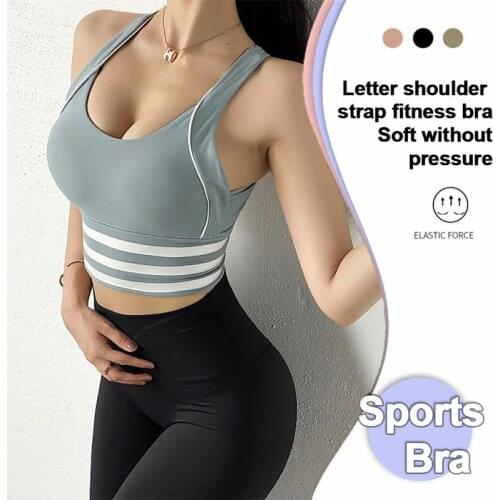 Ladies Sports Bra Sling Underwear, Running Yoga Fitness Short Tops Shockproof Push-up Underwear Fitness Bra Sportswear