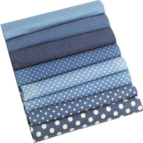 Soft Denim Fabric By Meter Dots Printed Jeans Fabric For Sewing Apparel Pants Jackets Patchwork Material Diy Crafts 45*145cm 1pc