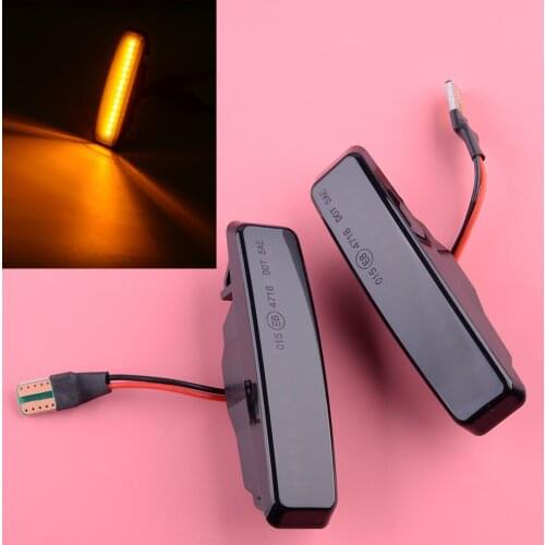 2Pcs Car LED Dynamic Side Marker Smoked Turn Signal Light Fit for BMW E39 5-Series 1995-1998 1999 2000 2001 2002 2003 12V 30W