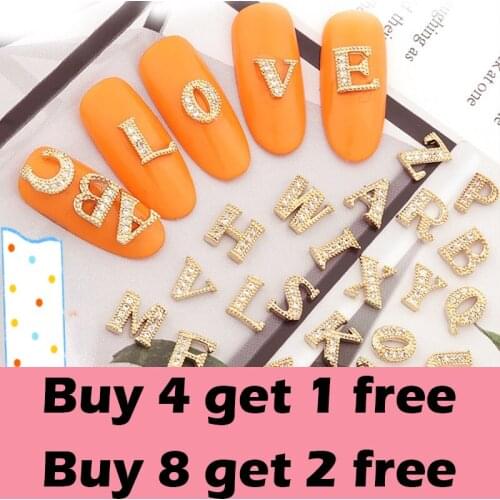 26 English Letters Simple Micro Inlaid Zircon Japanese Nail Net Red Super Flash DIY Nail Drill Nail Decoration Nail Glitter