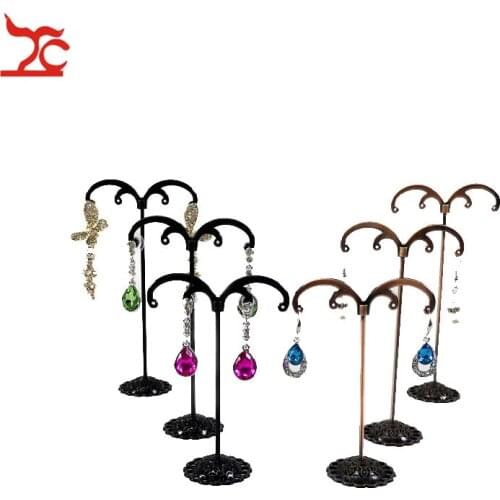 3Pcs/Set Metal Jewelry Organizer Holder Rack Black Antique M-Shape Earring Stud Bracelet Organizer Ornament Hanger Stand Holder