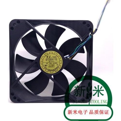 USED Y.L.FAN 12025 D12BH-12 12V 0.30A 12CM 4lines double ball bearing ATX cooling fan