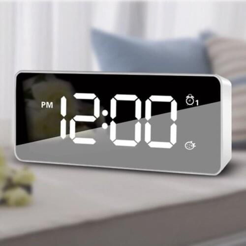 Kids Students Bedside Snooze Alarm Clock Backlight Projector Clock Smart Wake Up Clock Dual Alarming AA Battery