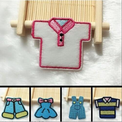 Cartoon children Clothing Rompers shorts skirt shirt T-shirt Embroidery Patches wholesale Backpack Iron on Clothes Appliques