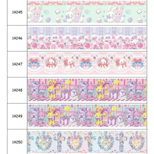 DHK 50yards Lo Printed Grosgrain Ribbon Accessory Hairbow Headwear Decoration DIY Wholesale OEM S1589