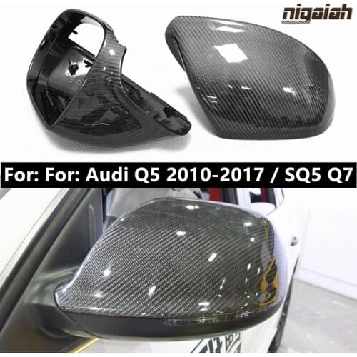 For 2010-2017 Audi Q5 Carbon Fiber Rear View Mirror Cover Replacement for SQ5 Q7 Side Door Wing Mirror Caps With Side Assist