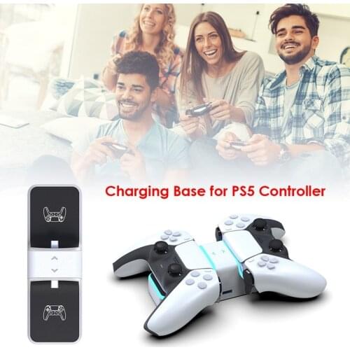 For PS5 Gamepad Charger PS5 Wireless Controller Two-Seater Charger TP5 Wireless Gamepad Charging Base Game Controller Charger