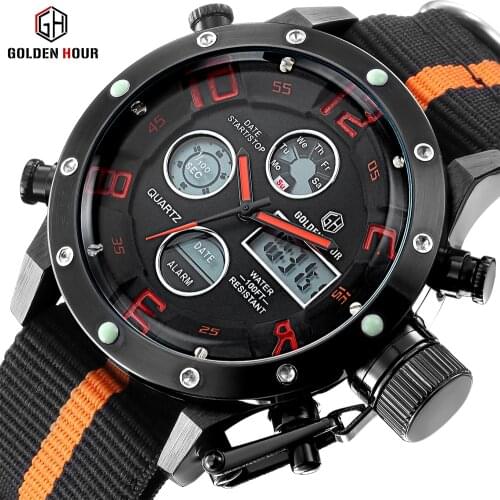 GOLDENHOUR Men's Watch With Double Dial