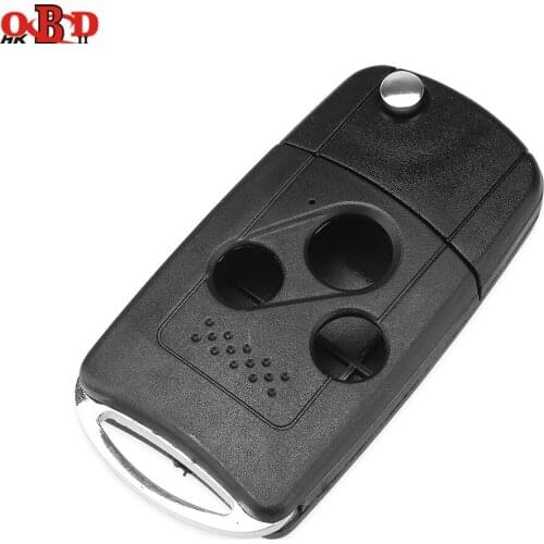 HKOBDII 10pcs, 3 Button Modified Remote Case Car Key Shell For Honda Akula with Logo