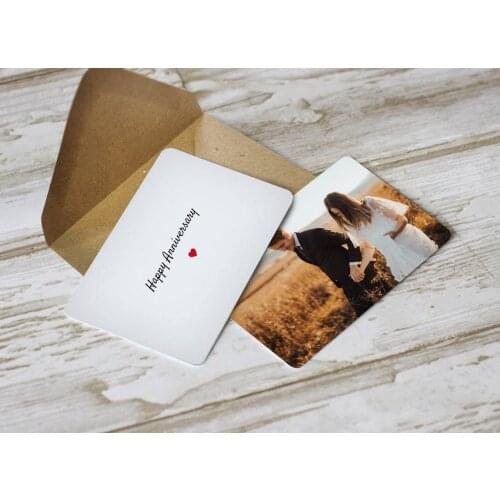 Customized Printed Personalised Anniversary Photo & Message Plastic Card KeepsakeWaterproof Free Design 200/500/1000PCS