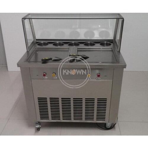 Commercial Double pan fried ice cream machine, 22L/H Fry ice cream machine, ice cream roll machine,flat fried ice cream maker