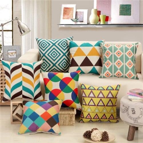 Hap-deer linen Printed Cushion Letters geometric for Sofa Car Seat chair housewarming gift Throw Pillow Home Decorative art