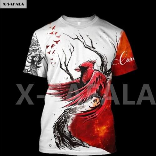 Tyrannosaur Egyptian Anubis Cardinal Red Bird Ancient Tattoo 3D All Printed T Shirt Men 1 Unisex Casual Top Tee Streetwear