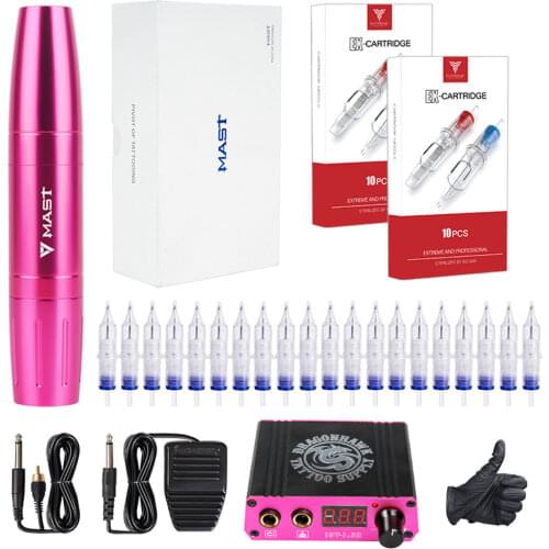 Dragonhawk Mast Tattoo Machine Gun Set Kit Motor Rotary Makeup Pen Power Needles