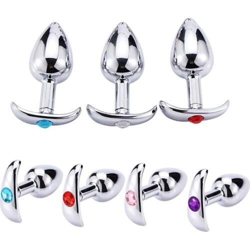 New hot design 6 jewelry color choose 1piece small size metal anal beads butt plug dildo SM insert sex toy for men women couple