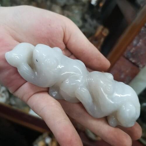 Wholesale sale antiques Hetian jade carving ornaments, hand pieces to enjoy classical themes meaning auspicious and lucky