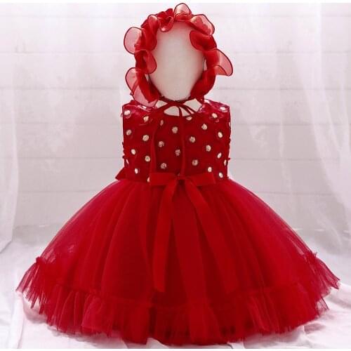 1-5 Year old Red Kids Dress for Girls Summer Wedding Sequins Girl Dress Princess Party Pageant Formal Gown For Children Dress