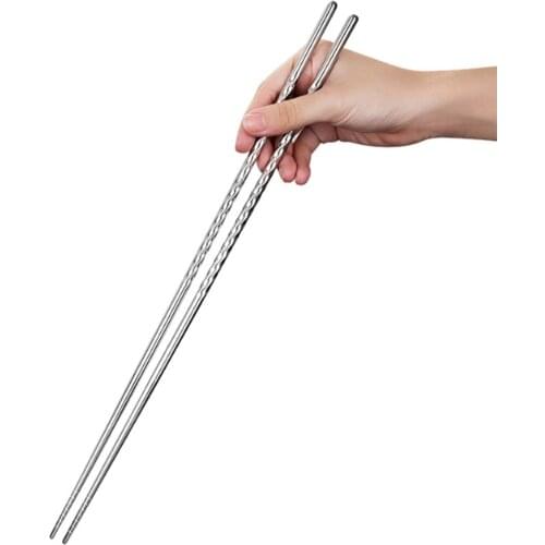 1 Pair Cooking Chopsticks Stainless Steel Chopsticks Extra Long Frying Chopsticks Hot Pot Long Chopsticks Dishwasher Safe 38cm