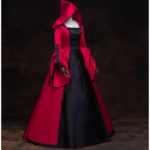 Hooded gown long medieval dress Renaissance lace Gown princess costume Victorian /Marie Antoinette