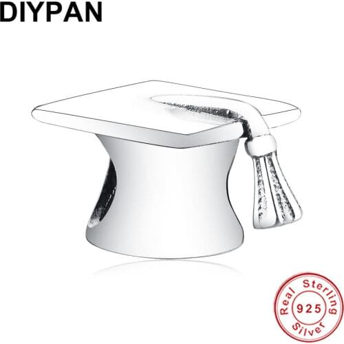 Fit Original Pandora Charms Bracelets 925 Silver Doctorial Hat Charm Beads For Jewelry Making Women Berloque