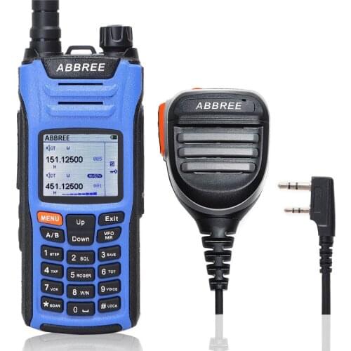 Abbree AR-F6 6Bands Walkie Talkie Dual 999CH Multi-functional VOX DTMF SOS Scanning LCD Color Display Protable Radio+Speaker Mic