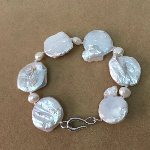 100% NATURE FRESHWATER Baroque PEARL BRACELET-good quality-BIG BAROQUE pearl BRACELET