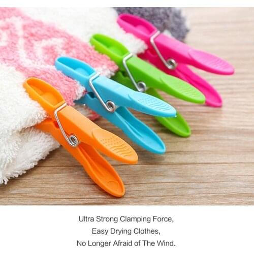 96Pcs Powerful Clothes Pegs Colorful Plastic Clothespin Windproof Laundry Pegs for Home Clothes Supplies Underwears
