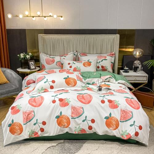 Svetanya Cotton Bedlinens Print Single Queen King Size Bedding Set Duvet Cover Sheet Pillowcases