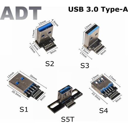 ADT-Link USB 3.0 Type-A Male Female Connector FPV Up Down Angled 90 Degree DIY PCB Converter Adapter USB A