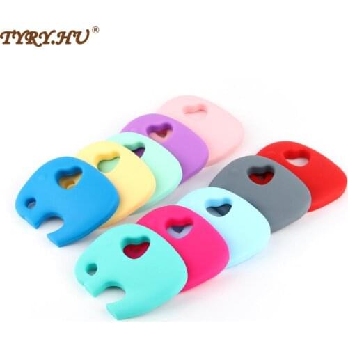 TYRY.HU 10pc/lot Elephant Silicone Teether Necklace Teething Beads Pandent Baby Teether BPA Free