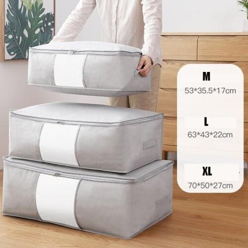 Big Capacity Durable Dustproof Folding Quilt Blanket Home Clothes Storage Bag Container Box Zipper Closure Organizer With Handle