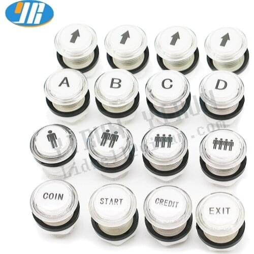 Arcade Joystick Parts illuminated Psuh Button With Microswitch 12v LED Blub COIN START SELECT CREDIT PAUSE EXIT TURBO PLAY L