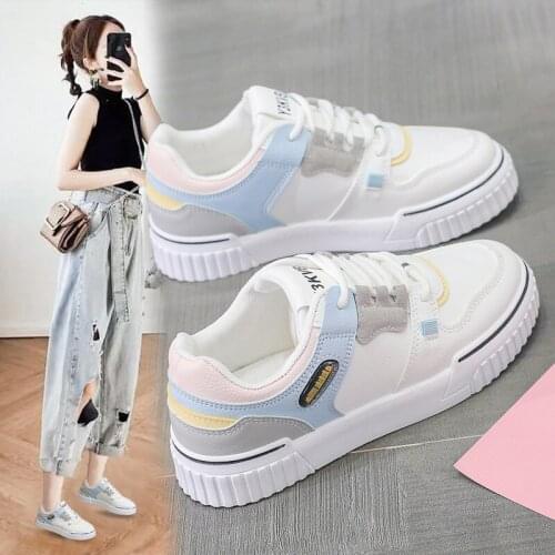2021 Fashion Spring New All-Match White Shoes Female Students Platform Platform Shoes Street Shot Womens Shoes Flat Shoes