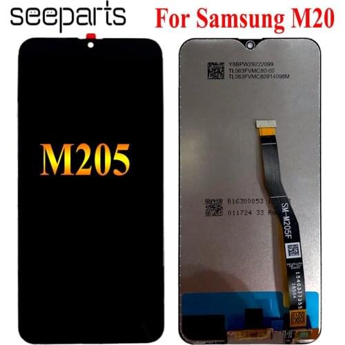 Super AMOLED For Samsung Galaxy M20 LCD SM M205F/DS Display Touch Screen Digitizer Assembly For 6.3" Samsung M20 lcd Display