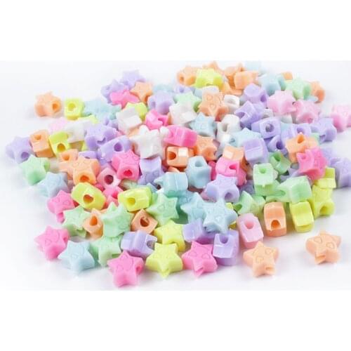 100/200/300Pcs Acrylic Loose Beads New Colorful Star Shape Beads for Jewelry Making Bracelet Necklace Accesories Mixed Color