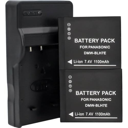 2x DMW-BLH7PP DMW-BLH7E Battery Charger set for Panasonic DMC-GM1 DMC-GM5 DMC-GF7 DMC-GF8 Camera Batteries DMW-BLH7