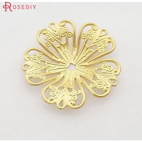 30309-G)20PCS 32MM Not plated color Brass Decorative Spacer Big Caps Jewelry Making Supplies Diy Findings Accessories