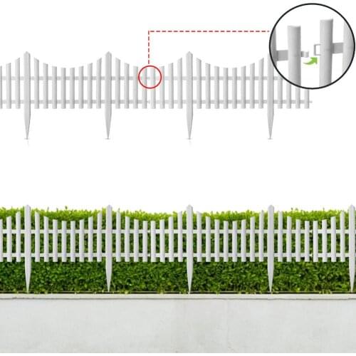 4PCS Picket Fence Plastic Border Edging Garden Wedding Decor Non-toxic Odorless Not Perishable Weather-resistant Durable 60*32cm