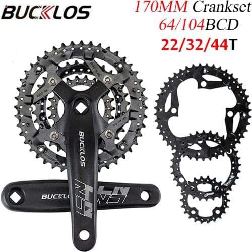 64/104 BCD MTB Crankset 22/32/44T Single/Triple Speed Chainirng 170mm Crank 3*9S 27S Chainwheel Bike Accessories