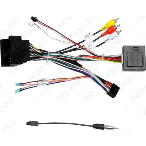 FEELDO 10Set Car 16pin Audio Wiring Harness With Canbus Box For MG ZS / HS Aftermarket Stereo Installation Wire Adapter