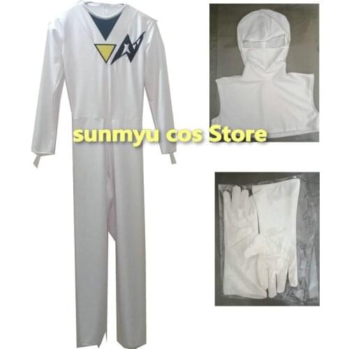 Ninja Sentai Kakuranger White Jumpsuit Version with inner hood and gloves Cosplay Costume Custom Size Customize Halloween